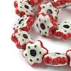 Handmade Porcelain Flower Beads Strands PORC-G006-16B-3