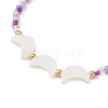 3Pcs 3 Style Star & Moon & Butterfly Shell & Seed Beaded Stretch Bracelets Set BJEW-JB09438-4