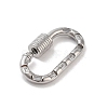 Brass Micro Pave Clear Cubic Zirconia Keychain Rings KK-M293-49P-2