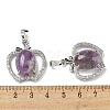 Natural Amethyst with Clear Cubic Zirconia Pendants G-G133-03P-24-3