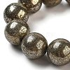 Natural Pyrite Round Beads Strands G-F197-10-8mm-5