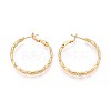 Oval Brass Hoop Earrings EJEW-T047-97G-2