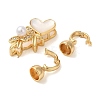 Brass Micro Pave Cubic Zirconia Fold Over Clasps KK-A227-15G-2