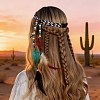 1Pc Boho Feathers Headband Hair Extensions Headpiece AJEW-DJ0001-51B-5