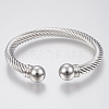 Tarnish Resistant 304 Stainless Steel Cuff Bangles Torque Bangles BJEW-H570-28P-2