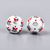 Spray Painted Schima Wood Beads WOOD-T032-36A-2