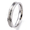 201 Stainless Steel Grooved Finger Ring Settings STAS-WH0039-11E-P-2