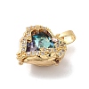 Rack Plating Brass Micro Pave Cubic Zirconia Pendants X-KK-U022-01G-2