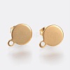 Ion Plating(IP) 304 Stainless Steel Stud Earring Findings X-STAS-K184-02-02G-1