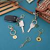 8Pcs Alloy Enamel Pendants Keychain KEYC-SW00003-02-7