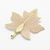 Brass Plated Natural Leaf Pendants KK-G321-F-3