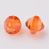 Faceted Bicone Transparent Acrylic Beads DBB6mm-97-2