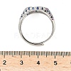 Brass Micro Pave Cubic Zirconia Cuff Rings for Women RJEW-A069-13P-7