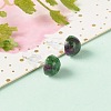 Half Round Natural Mixed Gemstone Stud Earrings for Girl Women EJEW-JE04664-5