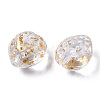 Transparent Spray Painted Glass Beads LS-GLAA-R215-01-B09-3