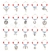 20Pcs 20 Style Cowboy Theme Alloy Wine Glass Charms with Glass Beads AJEW-BC0003-77-1