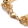 Ion Plating(IP) 304 Stainless Steel Cuban Link Chain Bracelets STAS-A028-B064G-A-3