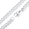Men's 201 Stainless Steel Cuban Link Chain Necklace NJEW-N050-A06-5-45P-2