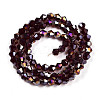 Transparent Electroplate Glass Beads Strands EGLA-A039-T4mm-B30-2