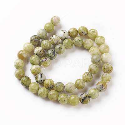 Natural Yellow Turquoise(Jasper) Beads Strands G-Q462-8mm-22-1