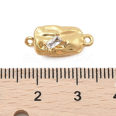 Brass Micro Pave Clear Cubic Zirconia Box Clasps KK-C075-15G-1