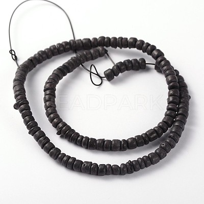 Natural Coconut Column Bead Strands COCB-O001-07-1