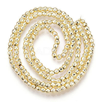 Electroplate Non-magnetic Synthetic Hematite Bead Strands G-Q465-12G-1