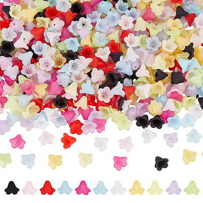 600Pcs 12 Colors Frosted Opaque Acrylic Beads OACR-ME0001-20-1