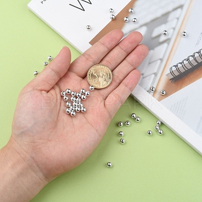 Plating Plastic Acrylic Round Beads PACR-L003-6mm-S-1