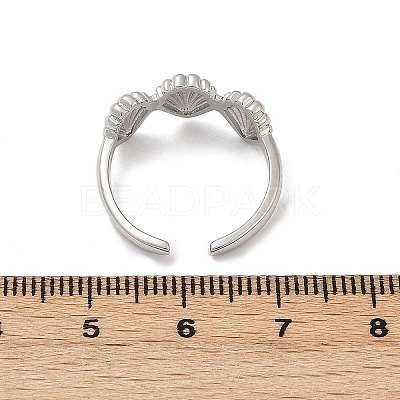 Brass Adjustable Open Cuff Rings for Women RJEW-R032-03P-1