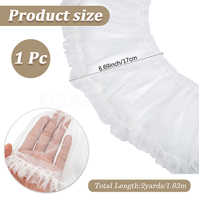 2Yards Polyester Pleated Lace Trim OCOR-CY0003-23B-1