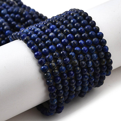 Natural Lapis Lazuli Beads Strands G-L621-B10-4mm-A-1