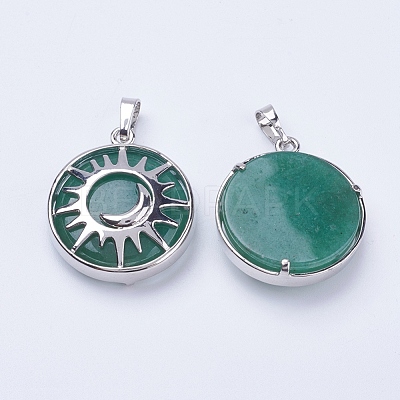 Natural Green Aventurine Pendants G-K234-B01-1