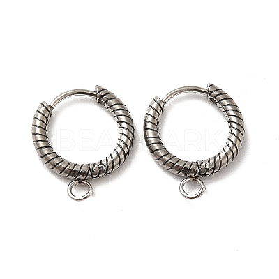 Tarnish Resistant 201 Stainless Steel Hoop Earrings Findings STAS-I695-03B-1