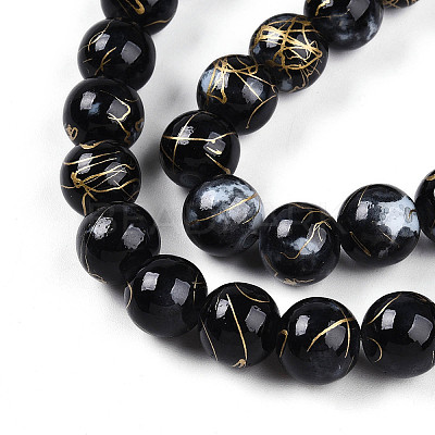 Baking Paint Glass Beads Strands DGLA-N003-10mm-B10-1