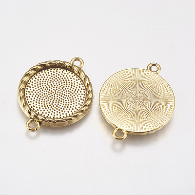 Zinc Alloy Cabochon Connector Settings LS-PALLOY-A15774-AG-FF-1