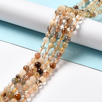 Natural Rutilated Quartz Beads Strands G-B029-B02-02-1
