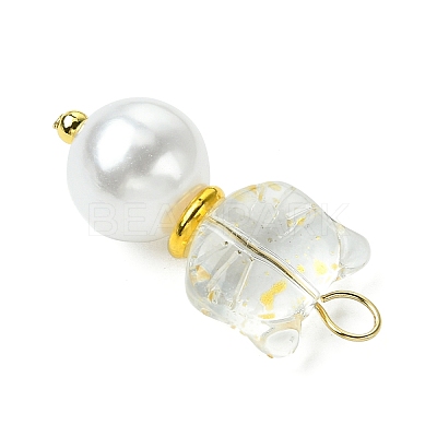 2Pcs Glass Beads Pendants PALLOY-JF03385-1