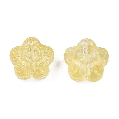 Transparent Spray Painted Glass Beads GLAA-N035-029-C06-1
