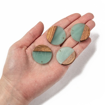Resin & Walnut Wood Pendants RESI-S358-02B-03-1