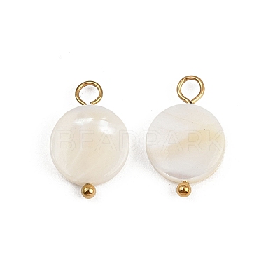 Natural Shell Disc Pendants X1-STAS-D378-31G-1