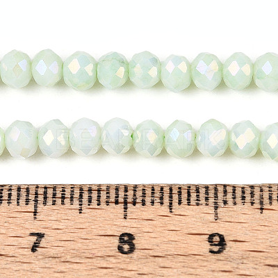 Anti-Tarnish Electroplate Rondelle Glass Beads Strands X-EGLA-T021-4mm-17-06-1