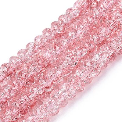 Crackle Transparent Glass Beads Strands GLAA-N069-02A-05-1
