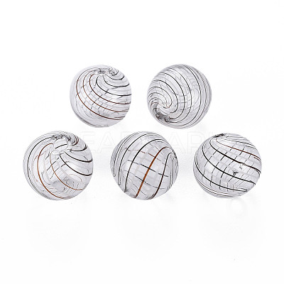 Transparent Handmade Blown Glass Globe Beads LS-GLAA-T012-35C-05-1