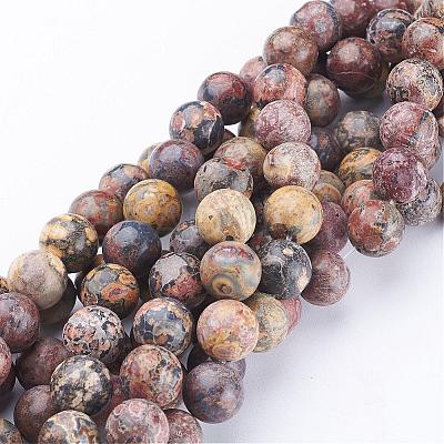 Natural Red Leopard Skin Jasper Beads Strands GSR10mmC066-1