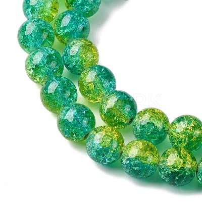 Spray Painted Crackle Glass Beads Strands CCG-Q002-12mm-07-1