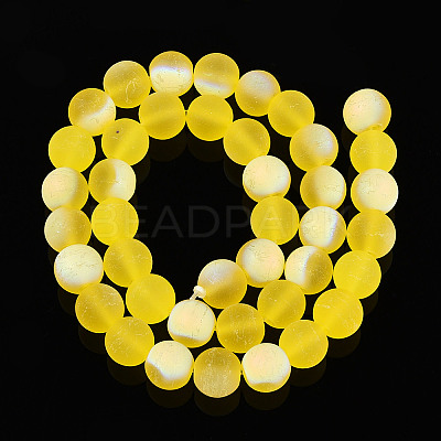 Frosted Transparent Glass Beads Strands LS-GLAA-T032-T10mm-MBB11-1