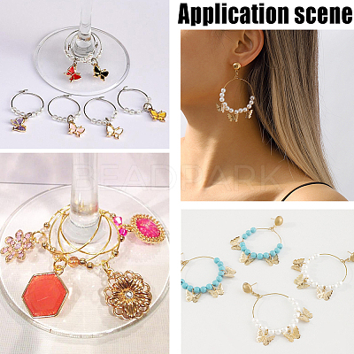 120Pcs 4 Styles 316 Surgical Stainless Steel Wine Glass Charms Rings STAS-BBC0009-37S-1