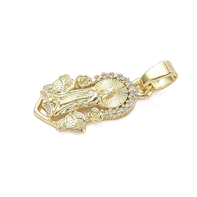 Brass Micro Pave Cubic Zirconia Pendants KK-K368-03B-G-1