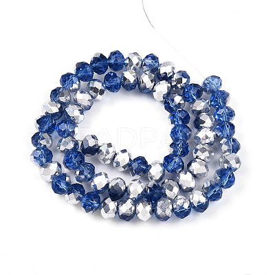 Electroplate Transparent Glass Beads Strands EGLA-A034-T8mm-M03-1
